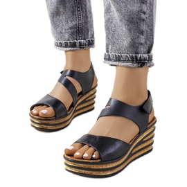 Espadrilles noires sur coins Burley