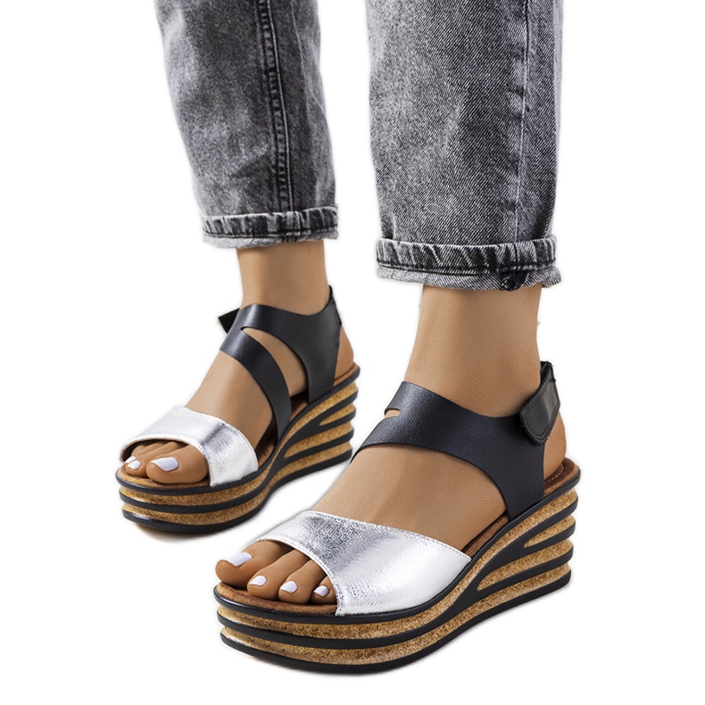 Espadrilles argentées sur compensées Burley