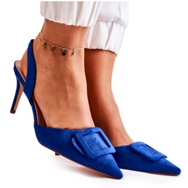 PS1 Talons hauts en daim avec bout en bleu foncé Emberly Spitz PS1 Talons hauts en daim avec bout en bleu foncé Emberly Spitz