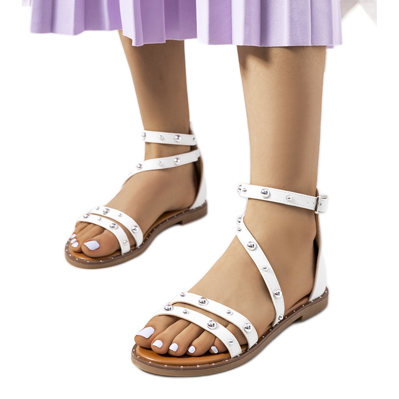 Sandales cloutées blanches Krolt