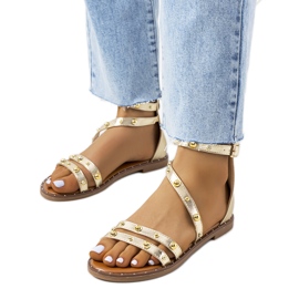 Sandales cloutées dorées Krolt