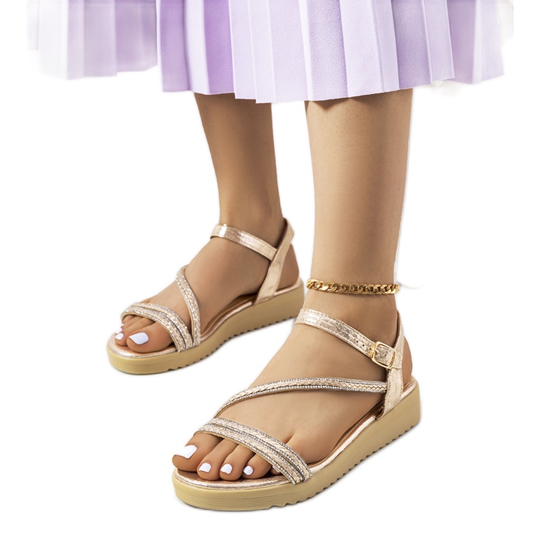 Sandales femme Ray dorées d'or