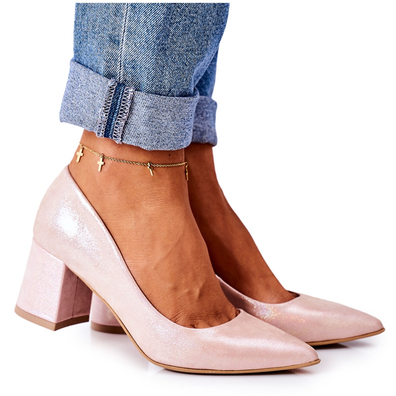 Lewski Shoes Escarpins Satin Motif Animal Lewski Chaussures 2801 Rose