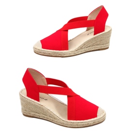 Espadrilles Sandales compensées Dolor Rouge