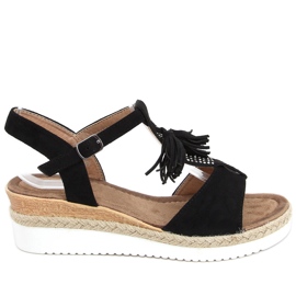 Sandales espadrilles sur le coin Bessi Noir le noir