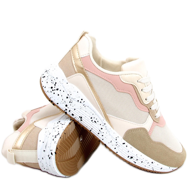 Baskets femme Truth Kaki beige rose d'or
