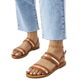 Sandales femme marron Hibbins brun doré