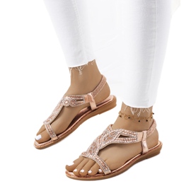 Sandales Mikayla rose métallisé doré