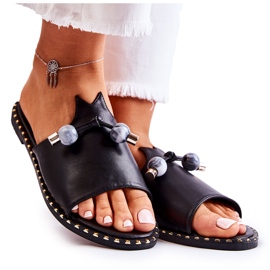 Vinceza Chaussons Classiques Femme Avec Boucle Noir Cassia