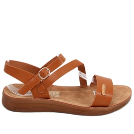 Sandales femme Leaf Camel brun