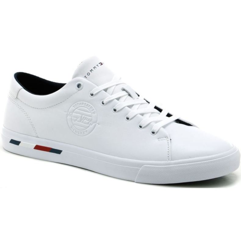 Chaussures Tommy Hilfiger Corporate Logo Cuir Vulc M FM0FM04076 blanche