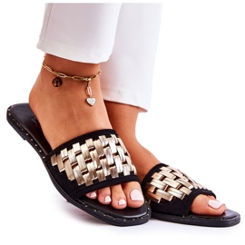 S.Barski Chaussons En Cuir Pour Femme À Talon Plat Noir Hollis