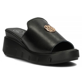 Babouches en cuir Filippo DK3596/22 Bk noir
