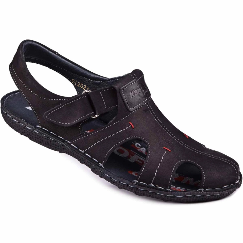 Kampol Sandales cuir homme 218/61KAM noir le noir