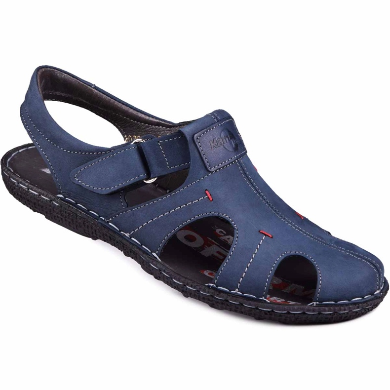 Kampol Sandales cuir homme 218/53KAM bleu marine Kampol Sandales cuir homme 218/53KAM bleu marine