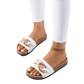Chaussons blancs avec chaîne Derbi
