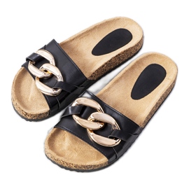 Chaussons noirs avec chaîne Derbi