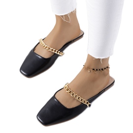 Chaussons élégants noirs de Baras le noir