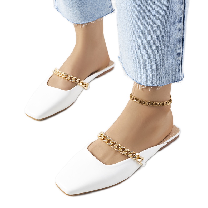 Babouches élégantes blanches de Baras