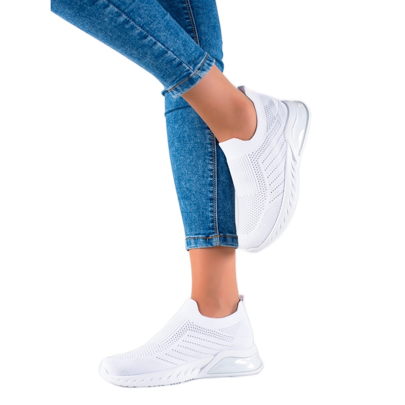DK Chaussures de sport confortables à enfiler blanche