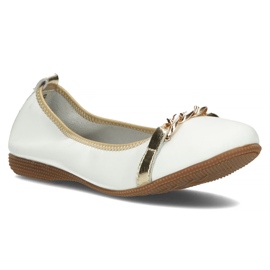 Ballerines en cuir avec chaîne Filippo DP3709/22 blanc
