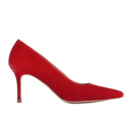 Marco Shoes Escarpins en daim élégants rouge Marco Shoes Escarpins en daim élégants rouge