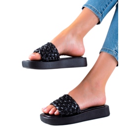 Mannika Pantoufles Sur La Plateforme noir