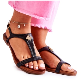 S.Barski Sandales confortables pour femmes avec décoration Sabrine noire le noir S.Barski Sandales confortables pour femmes avec décoration Sabrine noire le noir