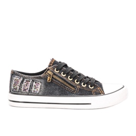 Baskets en jean noir Nikula