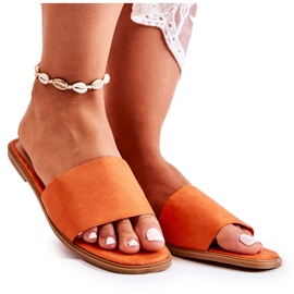 FL1 Chaussons Classiques Femme Orange Lisse Narsis