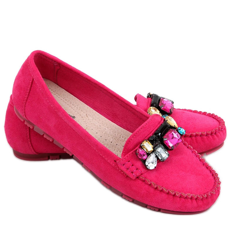 Mocassins avec pierres Megara Fuchsia rose