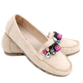 Mocassins avec pierres Megara Beige