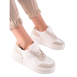 TRENDI Baskets élégantes sur la plate-forme beige TRENDI Baskets élégantes sur la plate-forme beige