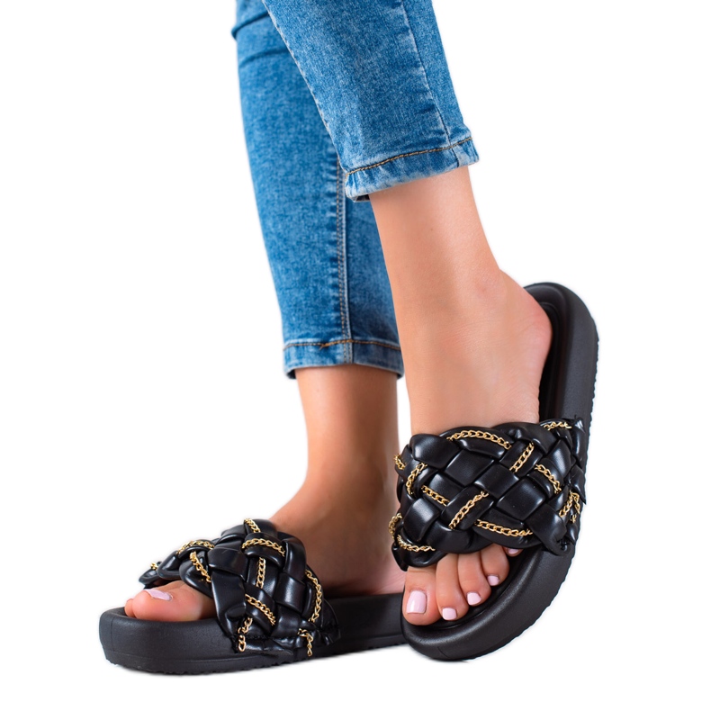 Seastar Chaussons élégants avec chaînes le noir