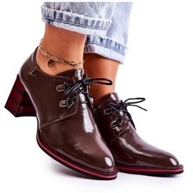 S.Barski Chaussures Avec Fermeture Éclair Marron et Rouge Laurosa brun