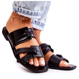 Chaussons Confortables en Cuir pour Femme Maciejka 05549-01 Noir