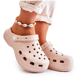 FS1 Chaussons Mousse Femme Crocs Beige Coline