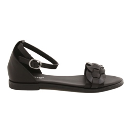 Evento Sandales féminines avec tresse 22SD35-4604 Black noir