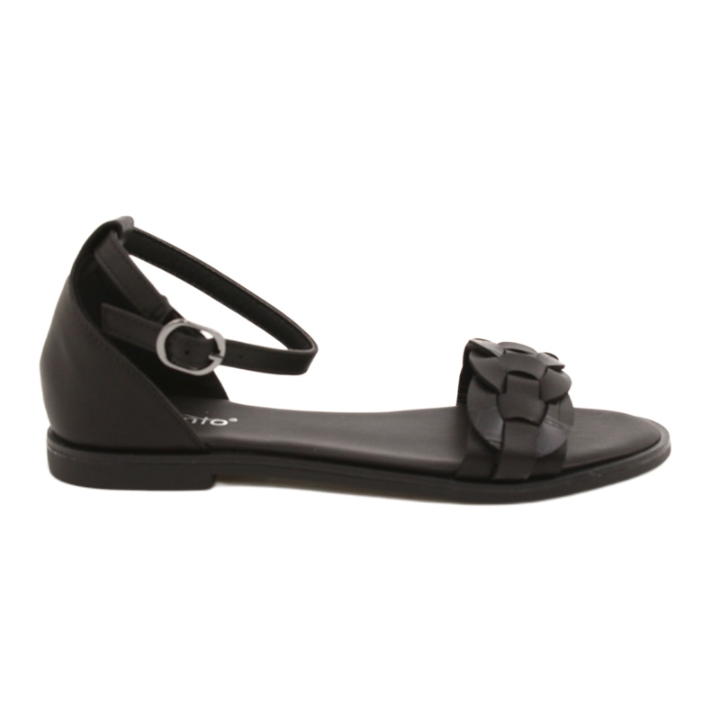 Evento Sandales féminines avec tresse 22SD35-4604 Black le noir