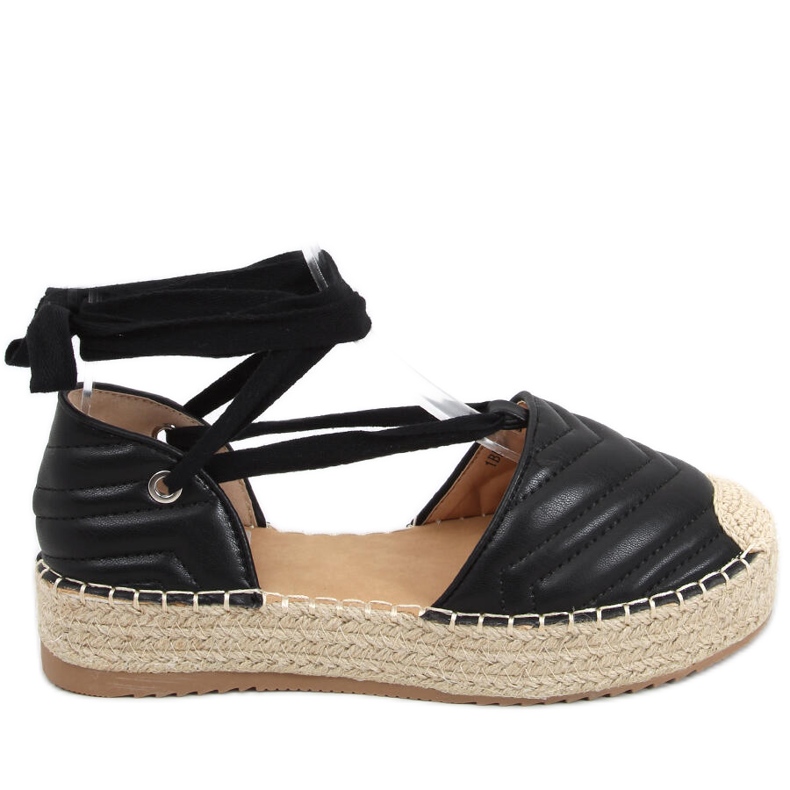Freesia Espadrilles noires à nouer à la cheville le noir