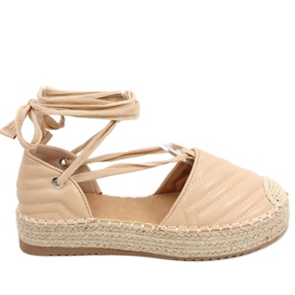 Freesia Espadrilles beiges à nouer à la cheville