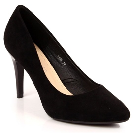 Escarpins stilettos daim noir W Sergio Leone le noir
