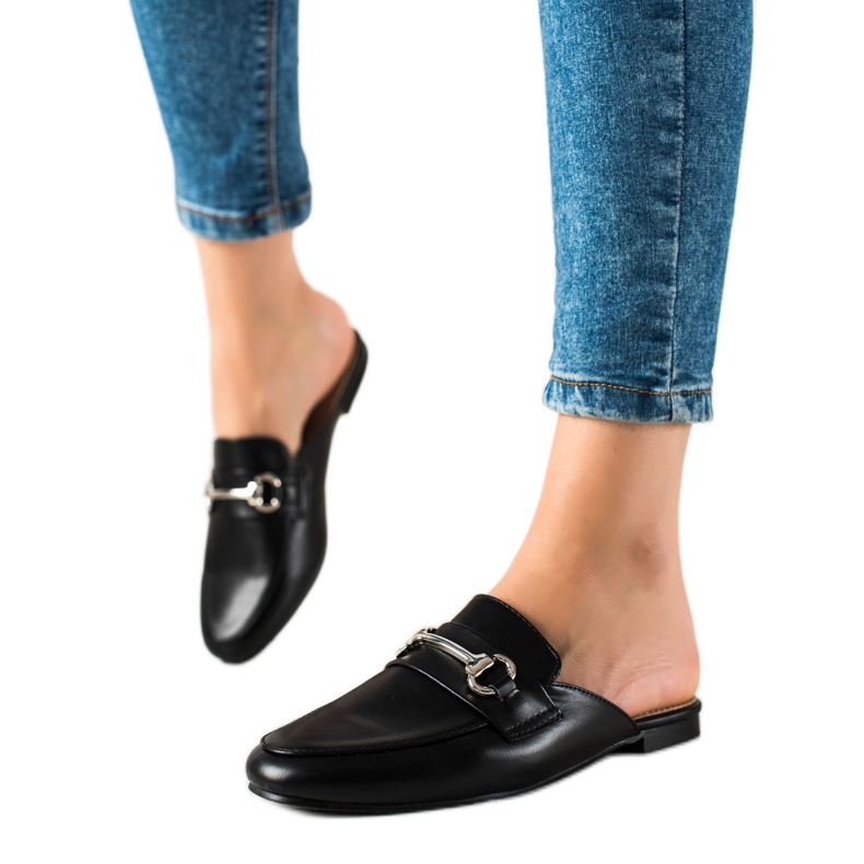 SHELOVET Mocassins chaussons noirs le noir