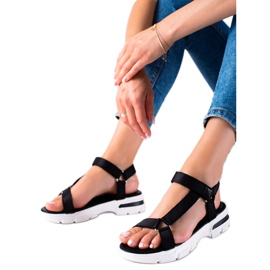 Groto Gogo Sandales confortables avec velcro noir