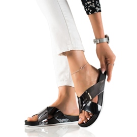 Groto Gogo Pantoufles noires scintillantes