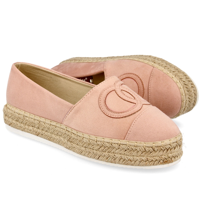 PS1 Espadrilles Femme Sur Une Plateforme De Paille Rose Febi PS1 Espadrilles Femme Sur Une Plateforme De Paille Rose Febi