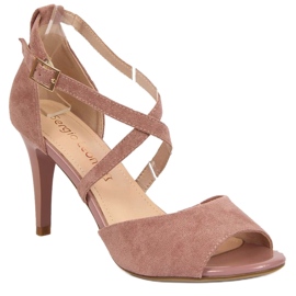 Sandales roses à talon haut W Sergio Leone