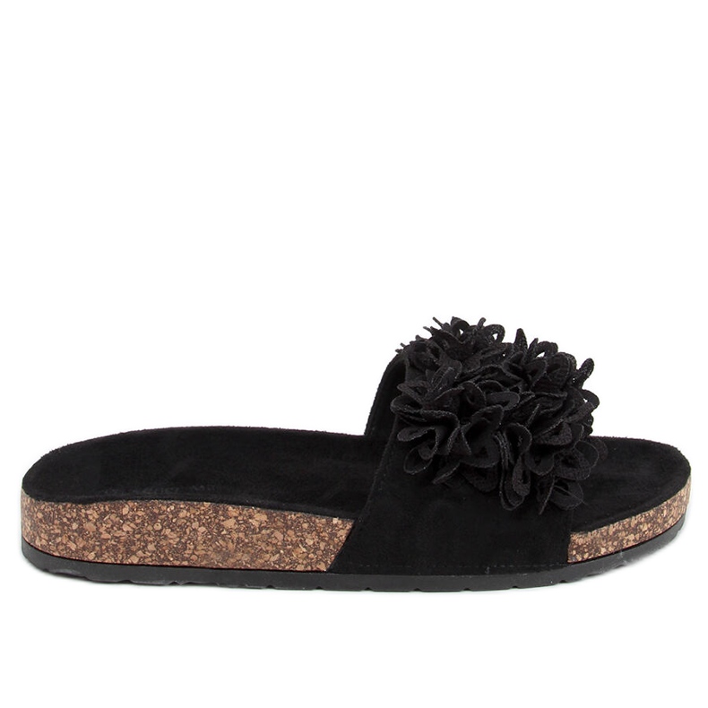 Pantoufles en liège Berry Black le noir