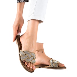 Seastar Pantoufles élégantes argent doré