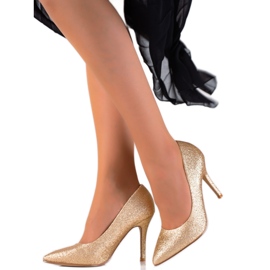 Small Swan Épingles dorées brillantes